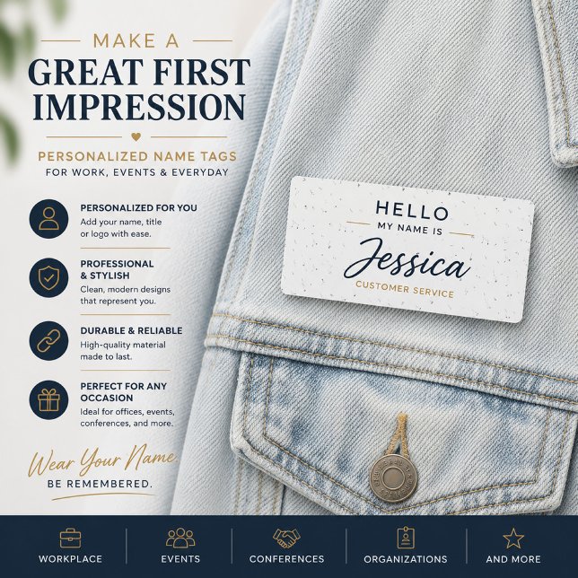 Luxury Personalised Professional Name Tag (Creator Uploaded)
