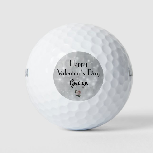 Luxury personalised Valentine's Day Golf Balls (Front)