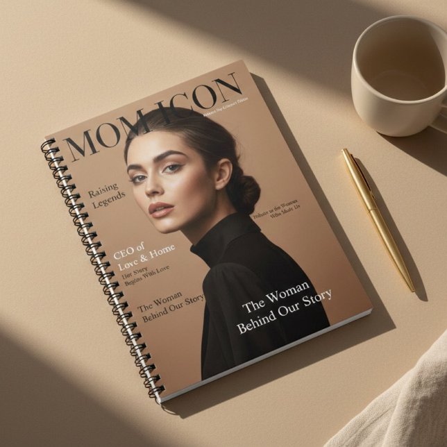 Luxury Personalized Mom Magazine Cover Photo  Notebook (Creator Uploaded)