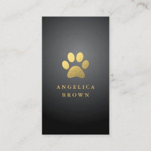 Luxury Pet Business Card – Gold Paw Design