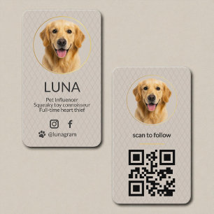 Luxury Pet Influencer Social Media Business Card