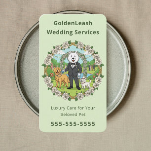 Luxury Pet Wedding Sitter Wedding Dog Handler Business Card
