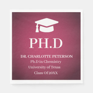 Luxury PhD Graduation Party Napkin