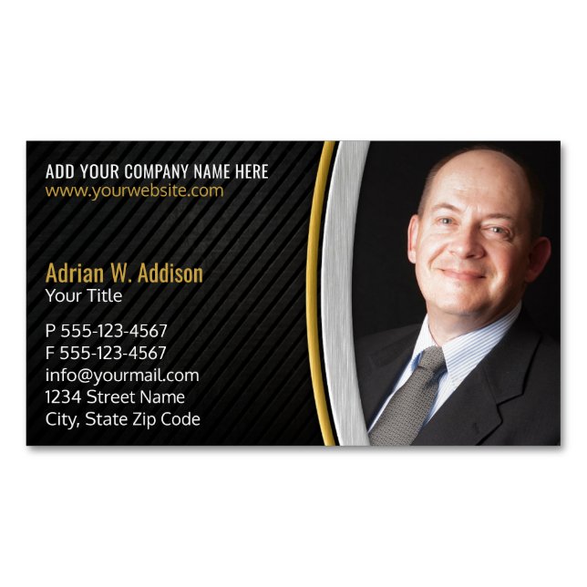 Luxury Photo professional Best Lawyer Consultant Magnetic Business Card (Front)