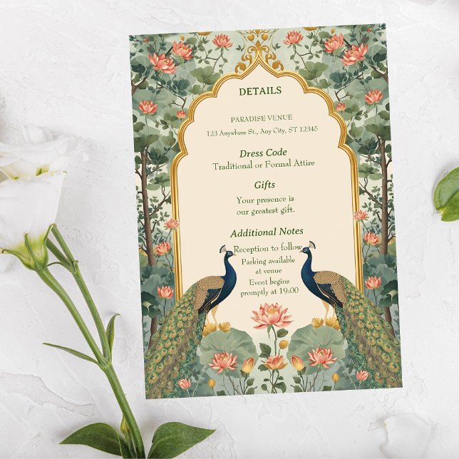Luxury Pichwai Indian Wedding Enclosure Card (Creator Uploaded)