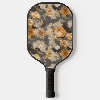 luxury pillow with elegant golden roses pickleball paddle