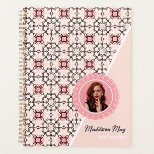 Luxury Pink and Black Pattern with Photo Social Planner
