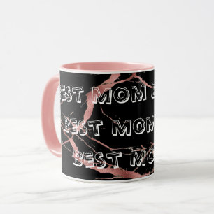Luxury Pink Black Marble Customise Mug