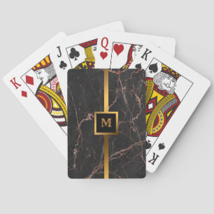Luxury Pink Black Marble Customise Playing Cards