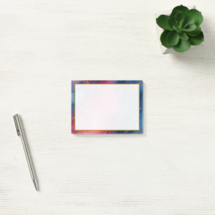 Luxury Pink Blue Gold Marble Post-it Notes