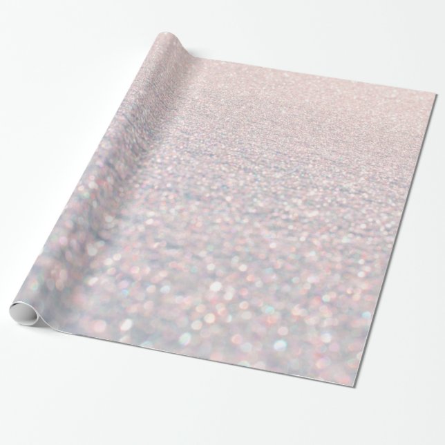 Luxury pink chic faux glitter abstract pattern wrapping paper (Unrolled)