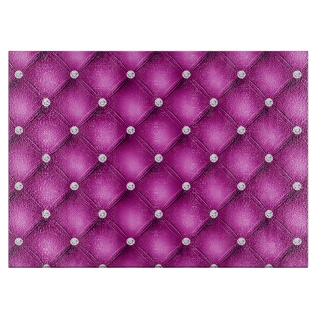 Luxury Pink Diamond Tufted Pattern Cutting Board (Front)