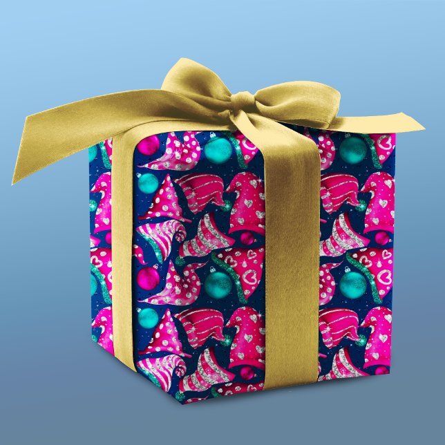 Luxury pink faux glitter gnomes hats Christmas Wrapping Paper (Creator Uploaded)