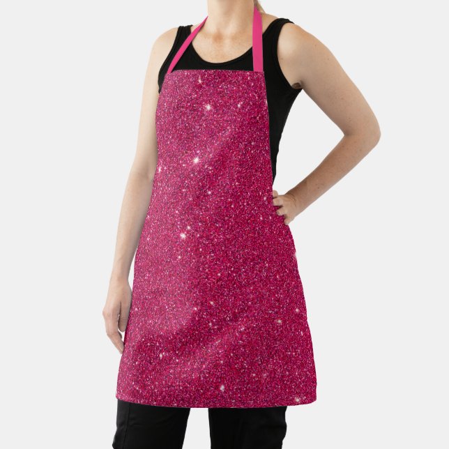 Luxury Pink Glitter Apron (Insitu)