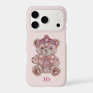 Luxury Pink Glitter Jewelled Teddy Bear Monogram