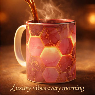 Luxury pink & Gold Marble Coffee Mug – Elegant Ae