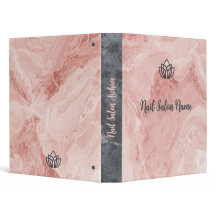 Luxury Pink Marble Custom Nail Salon Binder