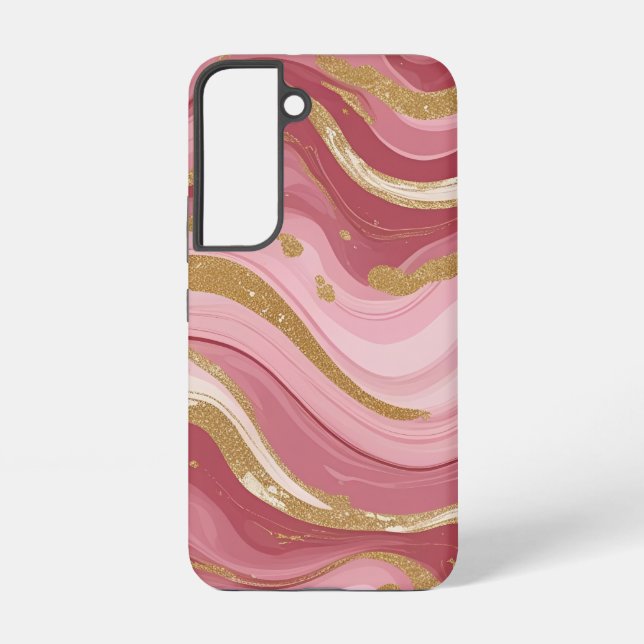 Luxury Pink Marble Samsung Galaxy S22 Case (Back)