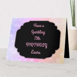 Luxury Pink Personalised 75th Birthday Card