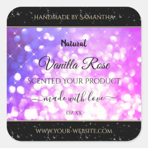Luxury Pink Purple Glitter Sparkle Product Labels