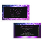 Luxury Pink Purple Ombre Sparkle Glitter Monogram