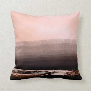 Luxury Pink Rose Gold Pink Metallic Black Strokes Cushion