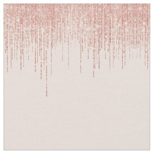 Luxury Pink Rose Gold Sparkly Glitter Fringe Fabric