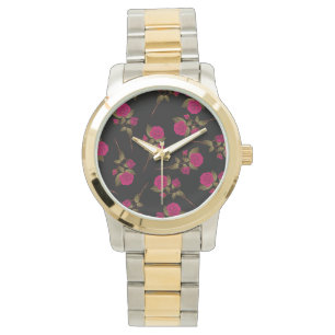 Luxury Pink Rose Popular Floral Watch