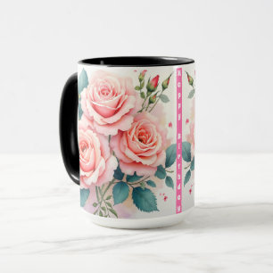 Luxury Pink Roses Beautiful Trendy Collection Mug