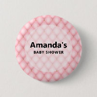 Luxury Pink Tufted Diamond Pattern Baby Shower