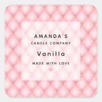 Luxury Pink Tufted Diamond Pattern Candle Business