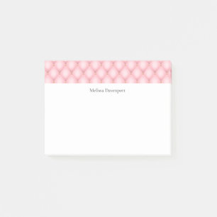 Luxury Pink Tufted Diamond Pattern Post-it Notes