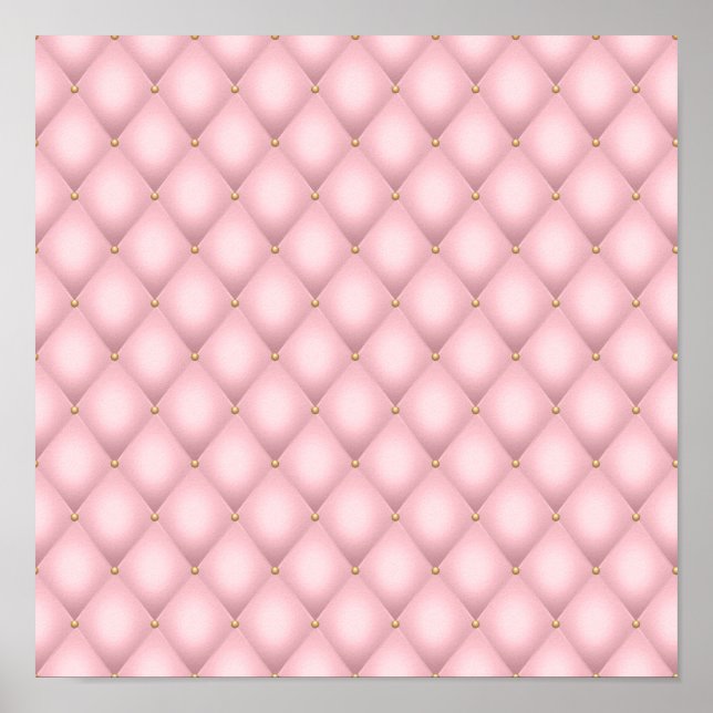 Luxury Pink Tufted Diamond Pattern Poster (Front)