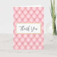 Luxury Pink Tufted Diamond Pattern Thank You