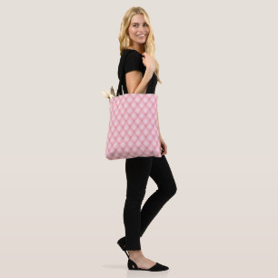 Luxury Pink Tufted Diamond Pattern Tote Bag