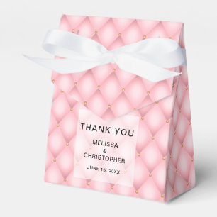 Luxury Pink Tufted Diamond Pattern Wedding Favour Box