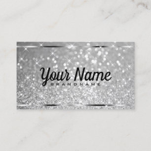 Luxury Platinum Glitter Luminous Stars Elegant  Business Card