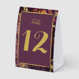 Luxury Plum And Gold Marble