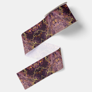 Luxury Plum Purple And Gold  Grosgrain Ribbon