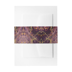 Luxury Plum Purple And Gold Marble Invitation Belly Band