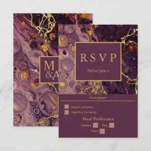 Luxury Plum Purple Marble With Gold Card