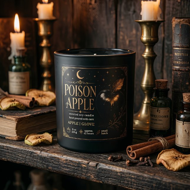 Luxury Poison Apple Halloween Candle Square Sticker (Creator Uploaded)