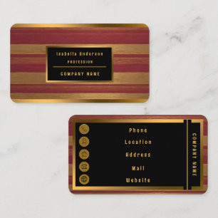 Luxury Popular Burgundy Gold Linen Collection Business Card