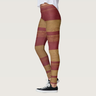 Luxury Popular Burgundy Gold Linen Collection Leggings