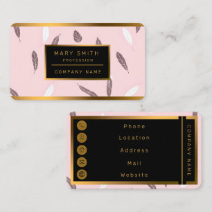 Luxury Popular Feathers Boho Collection Business Card