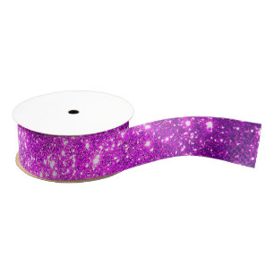 Luxury Popular Gift Purple Gold Glitter Grosgrain Ribbon