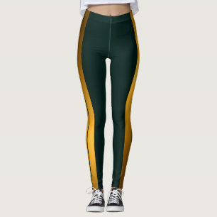 Luxury Popular Green Gold Linen Texture Collection Leggings