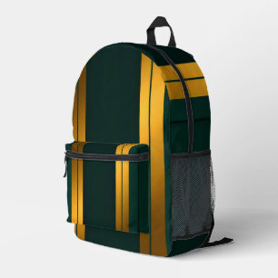 Luxury Popular Green Gold Linen Texture Collection Printed Backpack