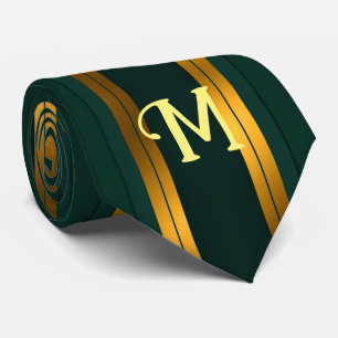 Luxury Popular Green Gold Linen Texture Collection Tie