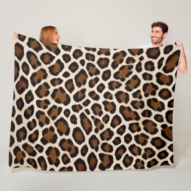 Luxury Popular White Leopard Elegant Collection Fleece Blanket (In Situ)